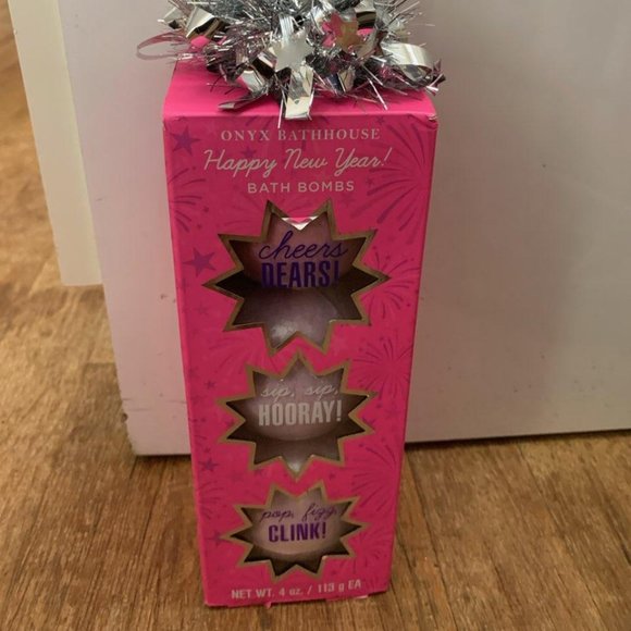 ONYX BATHHOUSE Happy New Year! BATH BOMBS - 3 Pack Gift Package 4oz Each - Picture 2 of 5